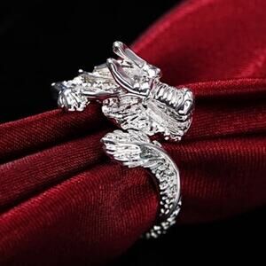 NEW STERLING SILVER DRAGON HEAD RING